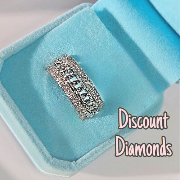 2 Ct. Clear White Baguette Diamond Cocktail Ring on 925 Sterling Silver  - Picture 1 of 7